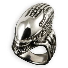 925 Silber Ring Alien Skull giger style totenkopf tattoo gothic herren biker WGT