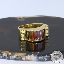 Wert 1690 € Brillant Farbedelstein Ring 750 18 Karat Gelb Gold xxyy