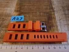 1x 20mm Diver Uhrenarmband gelocht Vintage Strap orange silikon A28