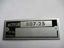 Typenschild Renault Motor-Schild ID plate moteur 807-25 Gordini Alpine 110 s73
