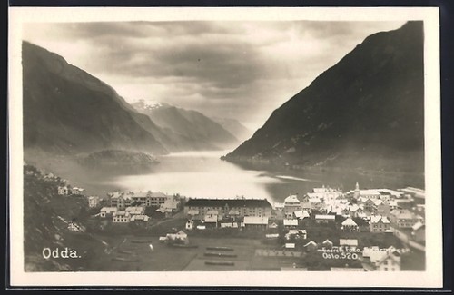 Ansichtskarte odda panorama - odda,,