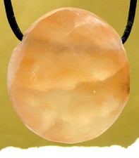 SELENIT ORANGE  XL  Trommelstein  gebohrt   EDELSTEIN  ANHÄNGER    Nr.1