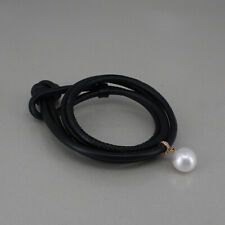 SCHOEFFEL Lederarmband mit Varioclip 18k Rotgold Südseeperle und Brillanten