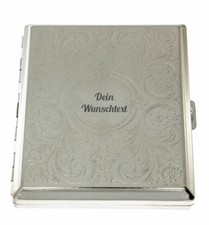Zigarettenetui floral 20er silber kostenlose Gravur Wunschgravur Zigarettenbox