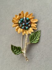 Sonnenblumen Brosche Gold
