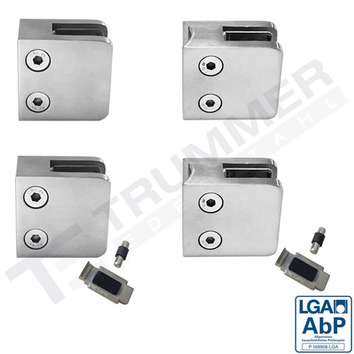 Glashalter edelstahl 45x45mm - glashalter,
