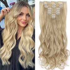 100% Dick Echt wie Natürlich Haarteile 18 Clip in Hair Extensions Komplett Weich