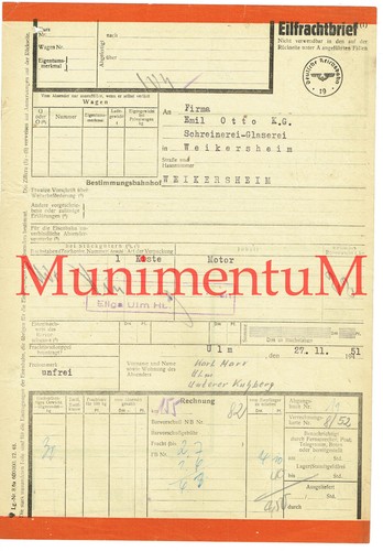 Eilfrachtbrief ulm karl - eilfrachtbrief, marx