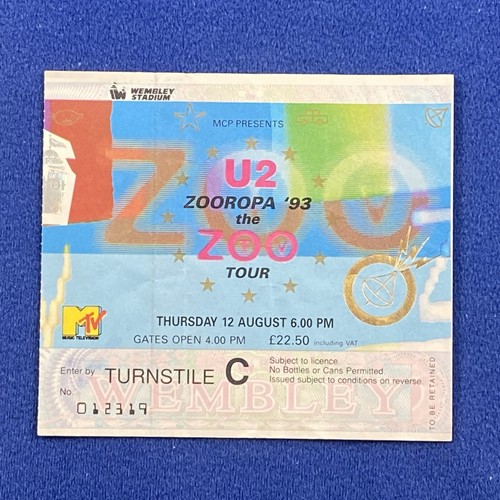 Zooropa 1993 concert ticket - u2,