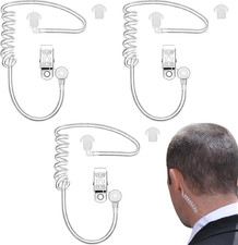 3 Stück Ersatz Schallschlauch Headset Transparent Funkgerät Halteclip 2-Wege