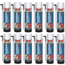 12x Soudal Soudafoam 2K B2 Schaum Adapterschaum Zargenschaum Schnellschaum 400ml