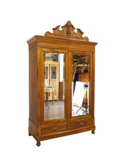 Kleiderschrank Dielenschrank Antik Kirschbaum hochglänzend B: 147 cm -11368-