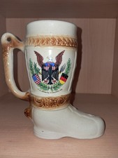 Bierkrug IVV Wandertag SV Bergtheim  1985 - Deutschland und USA Fahne