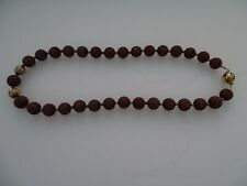 Modeschmuck, Kugelkette, Tuffstein, braun, goldfarbener Kugelverschluss,ca. 51cm