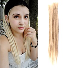 50cm Echten Dreads Weiche Häkelzöpfe 100% Human Hair Dreadlocks Extensions x 10
