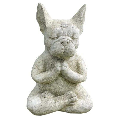 Bulldogge buddha statue yoga - statue,