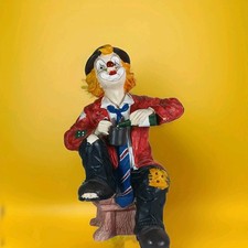 Vintage Figur Bier trinkende Clown auf Stuhl 20 cm  Figur Wein trinkende Clown