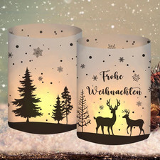 12x Weihnachts Windlichter Deko Tisch Weihnachten Innen Teelicht Halter Set