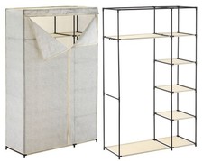 Kleiderschrank Stoffschrank Faltschrank Stoffkleiderschrank grau 110x45x174 cm