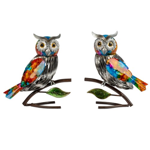 2er set wanddeko eulen - eulen, auf