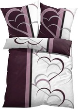 Biber Bettwäsche Set aus Baumwolle in Beere Bett Kissen Bezug Neu