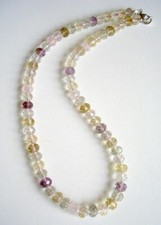 multicolor Kette Amethyst Citrin Bergkristall - 50 cm - 210 Karat -