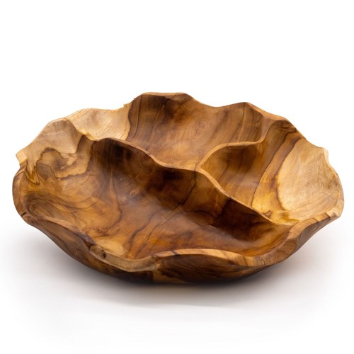 Snackschale teak holz unikat - snackschale,