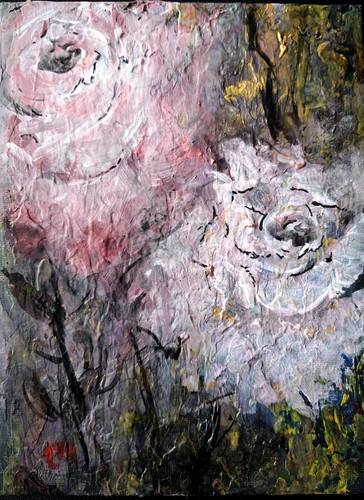 Rosen acryl gemälde 18x24 - acryl, cm
