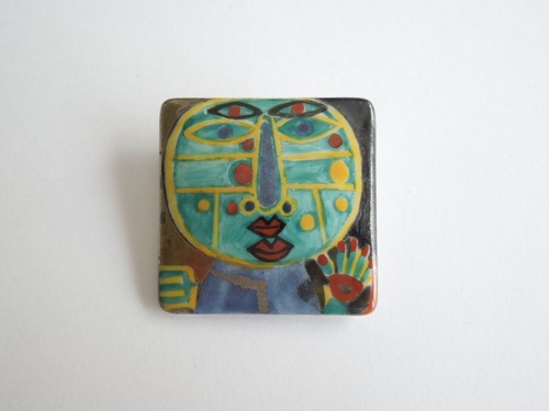 Porzellan brosche gesicht - brosche,