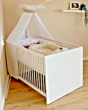 Kinderbett Fabiana (XXL Lutz) weiß 70x140 mit Himmel und Matratze neuwertig