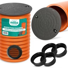 Steighrohr Kanalschacht Revisionsschacht DN315 Deckel Schwarz 4x Dichtung 110 mm