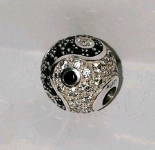 Original Thomas Sabo Karma Yin-Yang Pave Black & White Bead Charm UVP90€ Rare