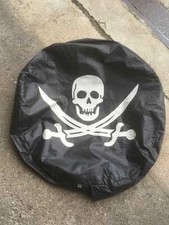 JEEP MITSUBISHI NISSAN RESERVERADCOVER TOTENKOPF PIRAT SCHWARZ 72,5 GEBRAUCHT 