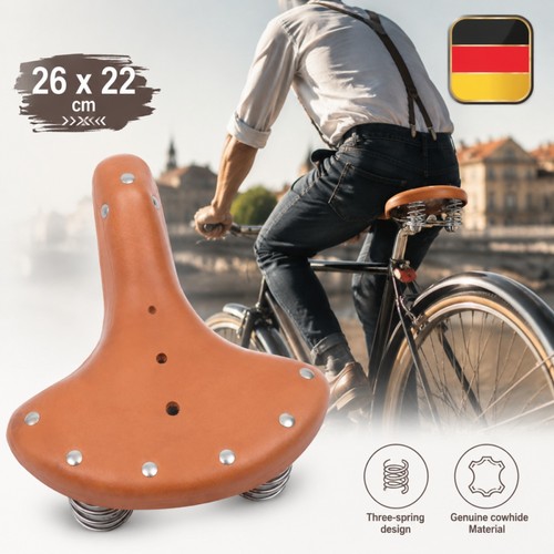 Retro rindsleder fahrradsattel - retro,