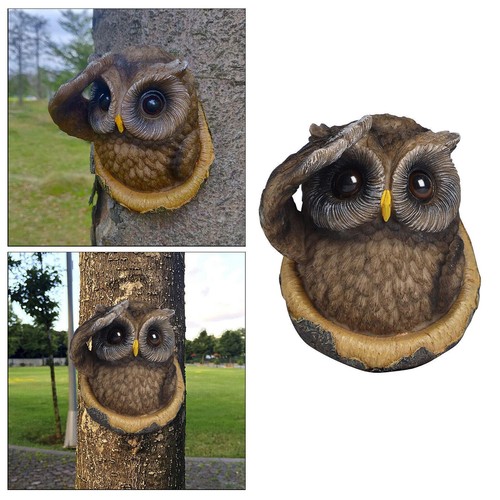 Eule baum gesicht skulptur - eule,