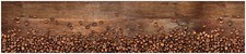 Küchenrückwand Fototapete Wallprint 60 x450 cm Fotoprint Kaffeebohnen braun