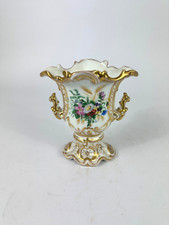 Antike Porzellan Vase KPM Blumen Malerei Prunk Goldrand Rokoko Biedermeier Zier