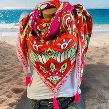 Zwillingsherz Schal Tuch Rot