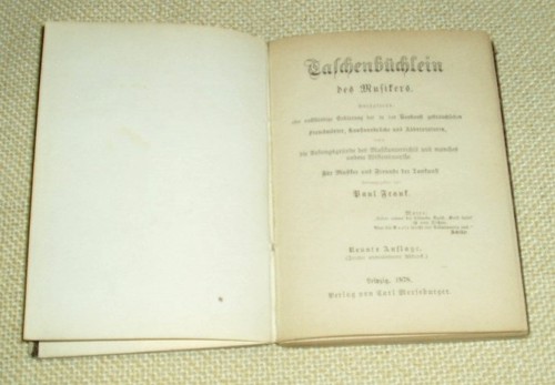 Taschenbüchlein des musikers - taschenbüchlein,
