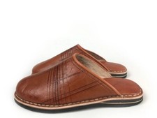 Leder Babouches runde Spitze -