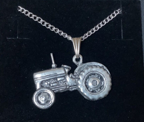 Traktor silber zinn anhänger - zinn,