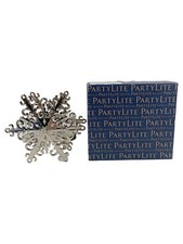 PARTYLITE Kerzenhalter Schneeflocke Silber Weihnachtlich Votive 14cm