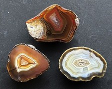 3 polierte Achate  aus Ottendorf-Okrilla Elbe Lausitz Sachsen