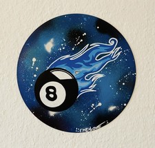 UNIKAT bemalte Graffiti Schallplatte 8 Ball  eight billard Geschenk Schild Deko