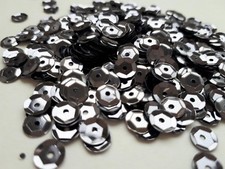 Pailletten dunkel Silber metallic gewölbt 6 mm, 15g, basteln, nähen Styropor  E9