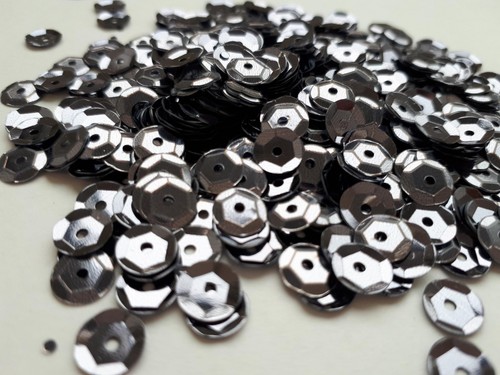 Pailletten dunkel silber - pailletten,