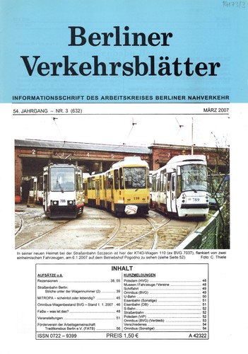 Berliner verkehrsblätter heft - berliner,