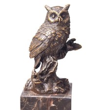 Bronze Figur Eule Vogel Uhu