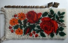 Wandbehang Wandteppich Blumenmuster Handarbeit ca. 60 x 30 cm