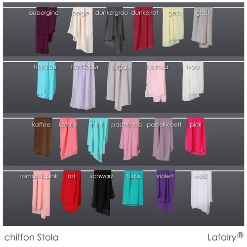 Chiffon stola schale - chiffon,